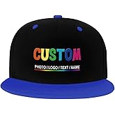 KMITBPN Custom Snapback Hats for Men Personalized Hip Hop Flat Bill Brim Baseball Cap Add Your Own Text Photo Logo