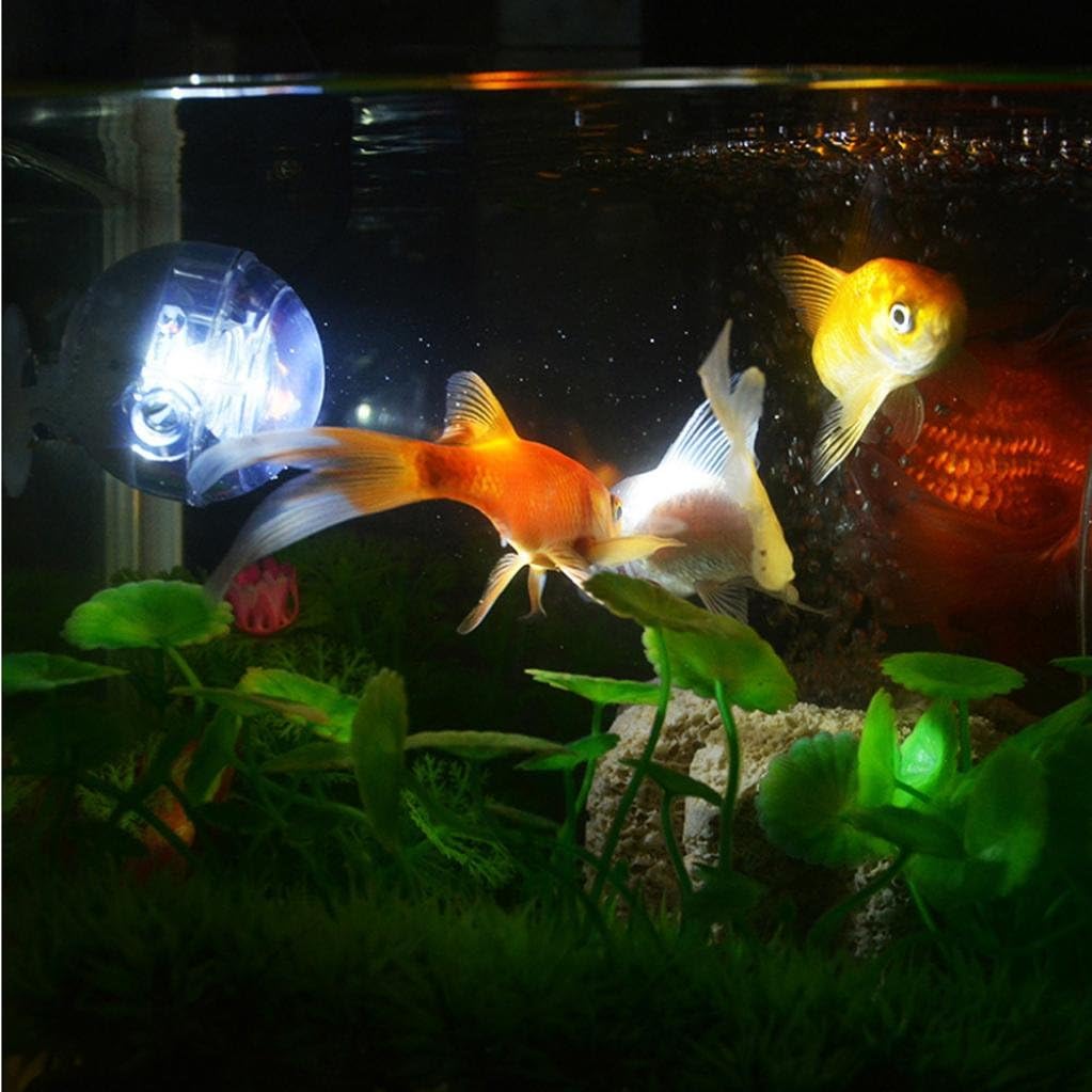YOYOUG Fish Tank LED Lighting Waterproof Underwater Spotlight Marine Night/Diving Light Aquarium Lamp Decoration Accessories (Europe Plug) (White)