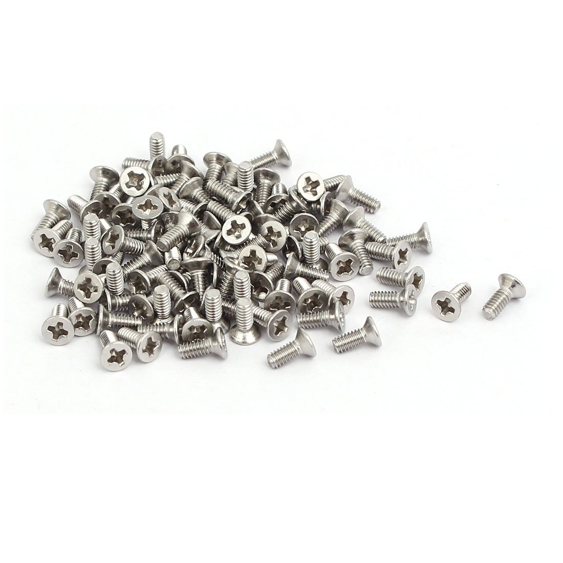 Sourcingmap M2x5mm 316 Stainless Steel Phillips Countersunk Bolt Machine Screw 100pcs