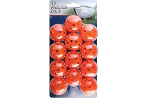 Intech Practice Golf Balls with Holes, Perforated, Limited Flight Plastic Golf Balls for Indoor and Backyard Fun (Assorted Colors)