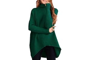 Virmoku Girls Sweaters for Kids Sweater Dress 10-12 Oversized Long Sleeve Casual Asymmetric Hem Knit Jumper Dresses Tops