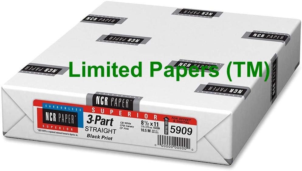 Appvion 5909 Straight Paper, 3-Part, 92GE, 8-1/2-Inch x11-Inch, 500SH/PK : Carbonless Copy Paper : Office Products