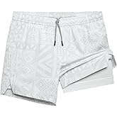 maamgic Men's 5'' Athletic Shorts 2 in 1 Running Shorts Recycled Polyester Workout Shorts