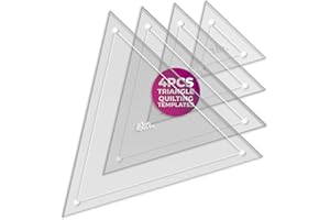 LaserThing Quilting Acrylic Template Set | Precision Tools for Quilting Enthusiasts | Triangle Design | Includes Sizes 4", 3", 2", 1" | 1/8 Clear Acrylic | 1/4" Seam Allowance for Accuracy