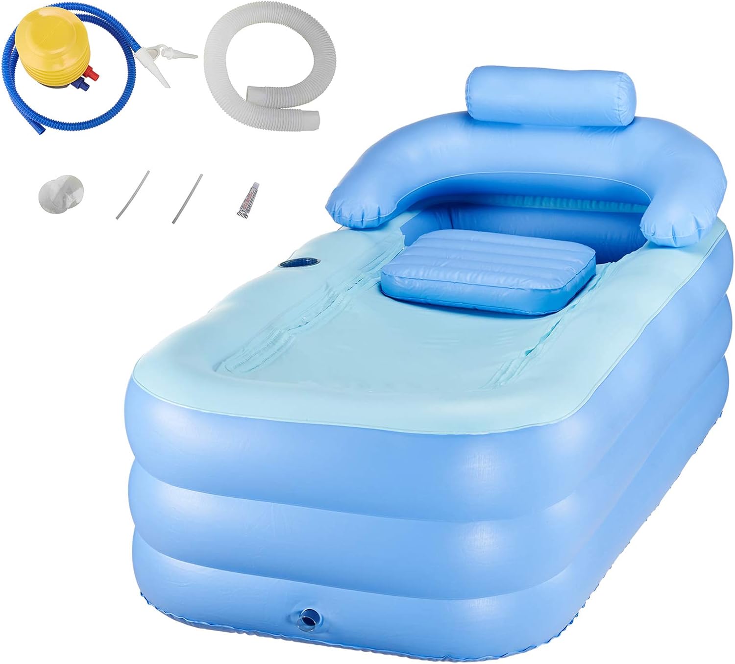 COZ Adult PVC Portable Folding Inflatable Bathtub with Air Pump for