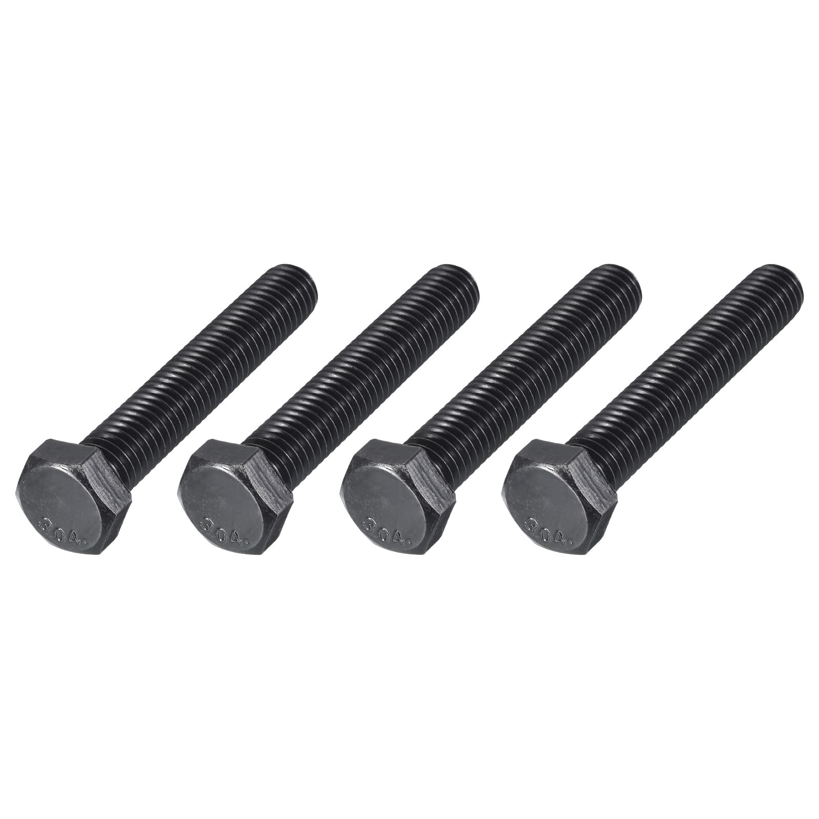 METALLIXITY Hex Head Bolts (1/2-13 x 3") 4Pcs, 304 Stainless Steel 18-8, Fully Threaded, External Hex Drive, Hex Head Screw Bolt, Black Oxide โ image 1