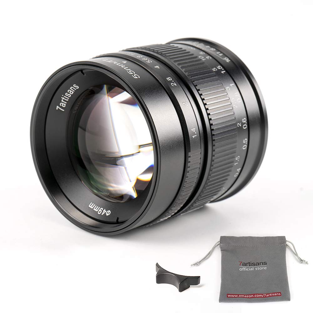 7artisans 55mm F1.4 APS-C Manual Fixed Lens for Fuji X Mount Cameras Like X-A1 X-A10 X-A2 X-A3 X-AT X-M1 XM2 X-T1 X-T10 X-T2 X-T20 X-Pro1 X-Pro2 X-E1 X-E2 X-E2s (Black)