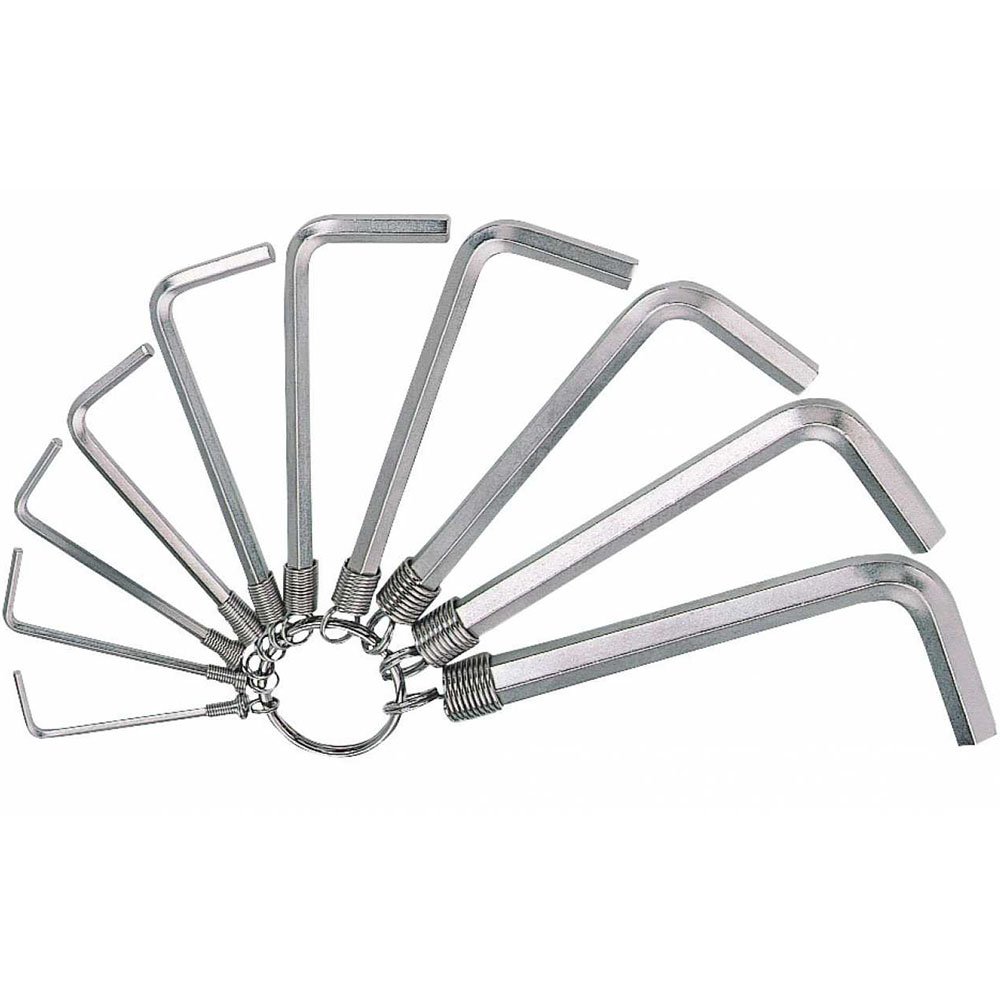 Bahco 1998M/8R Nickel Plated Hexagon Offset Screwdriver Set in Ring, Silver, Set of 8 Piece