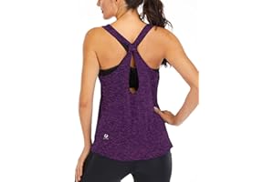 FIHAPYLI ICTIVE Workout Tank Tops for Women Yoga Tops for Women Loose fit Backless Muscle Tank Racerback Tank Tops Summer Gym Tops