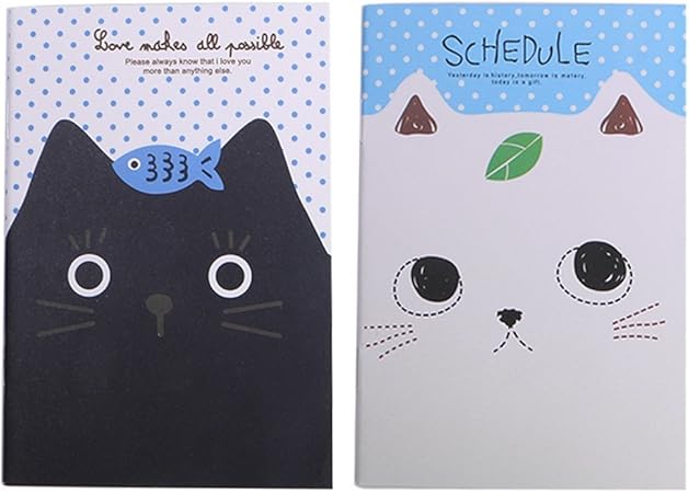 Lamdoo Dessin Anime De Chat Ordinateur Portable Sweet Coque Rigide Livre Agenda Carnet De Notes Croquis Amazon Fr Cuisine Maison