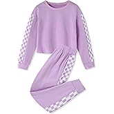 SANMIO Toddler Girl Clothes 2 Piece Outfits Girls Tracksuit Activewear Long Sleeve Checkered Sweatshirts+Sweatpants