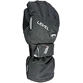 Level Half Pipe GTX Snowboard Protective Gloves with Goretex Shell, BioMex Integrated Wrist Guards, ThermoPlus Liner (Black, Medium (8.0in))