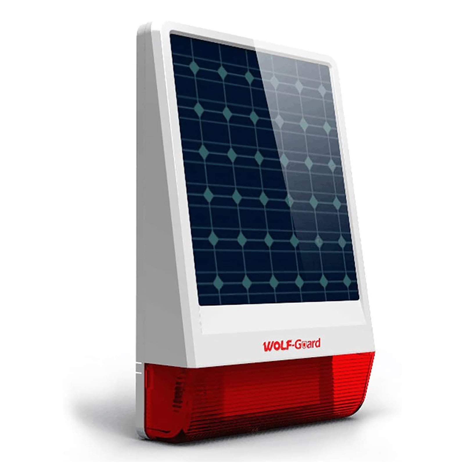 Wolf-Guard JD-W06 Wireless Siren, 433MHz Outdoor Flash LED Solar Strobe as added Deterrent, 110db Live Siren,12"X7.5",Only compatible Wolf-Guard Alarm System