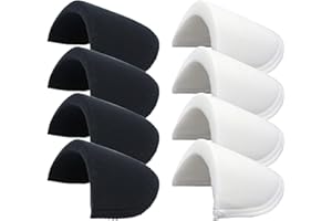 TICIKIM 4 Pairs Shoulder Pads Sewing Foam Pads Set-in Sponge Shoulder Pad Shoulder Enhancer for Women Men Blazer Suit Coat Jacket Dress Clothes Sewing Accessories, 2 Pairs White & 2 Pairs Black