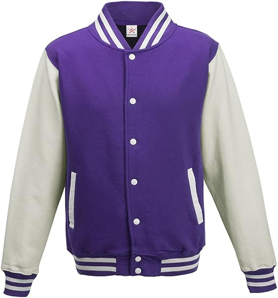 Star and Stripes Varsity Jacket Purple with White Sleeve College, University wear Plus 1 T Shirt 