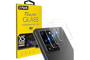 Vultic Camera Lens [3 Pack] Protector for Samsung Galaxy S20 Ultra, Smooth Tempered Glass [Case Friendly][Scratch-Resistant] 