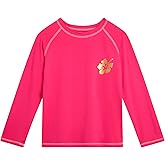 Real Love Toddler Girls Rash Guard - Quick Dry Sun Protection Girls Swim Shirt Long Sleeve Rash Guard Kids Swim Top (2T-16)