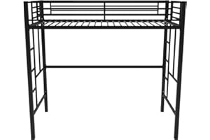 DHP Brian Twin Metal Loft Bed, Black