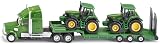 SIKU 1837 Low Loader with 2 John Deere Tractors 1:87 Metal Plastic view 1