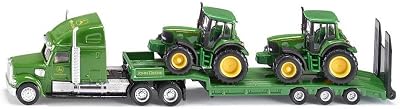 SIKU 1837 Low Loader with 2 John Deere Tractors 1:87 Metal Plastic