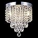 ZEEFO Crystal Chandeliers, Modern Pendant Flush Mount Ceiling Light Fixtures, 3 Lights, H10.2 W9.8 Inches, Contemporary Elegant Design Style Suitable for Hallway, Living Room, Dining Room primary