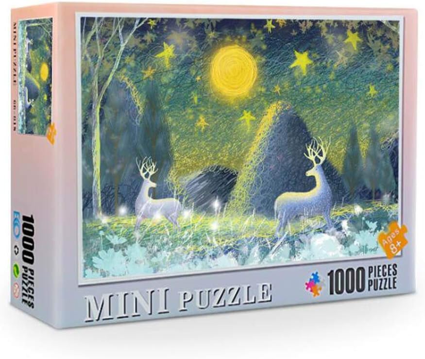 Cardith Mini Puzzle Game 1000 Piece Adults Puzzles Interesting Toys Personalized Gift Stars Deer