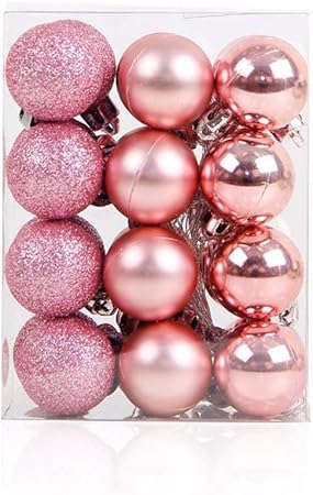 Albero Di Natale Da Esterno Amazon.Zantec Decorazioni Natalizie 3cm 24pz Palline Per Albero Di Natale Da Appesa Ornamento Domestico Da Interno Esterno Rosa Amazon It Casa E Cucina