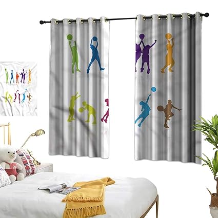 Amazon Com Eclipse Curtains Youth Colorful Kids Basketball