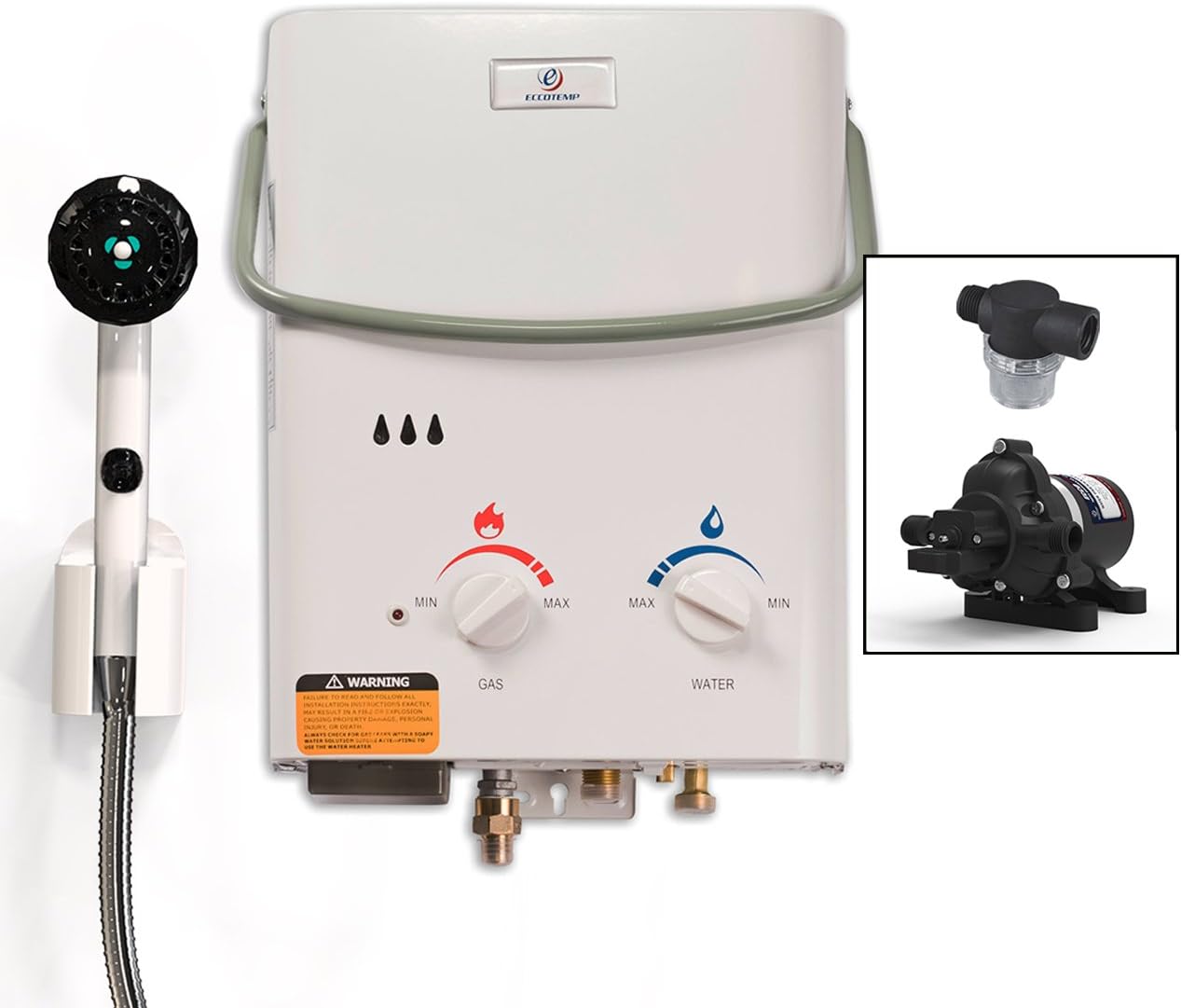 Eccotemp L5 Tankless Water Heater w/ EccoFlo 12V Pump and Strainer