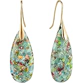 SELOVO Stone Fishhook Dangle Drop Earrings Statement Earrings for Women Stone