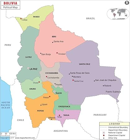 Mapa político de Bolivia – LAMINADO (36 