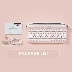 YUNZII Upgraded Wireless Typewriter Keyboard, Retro
