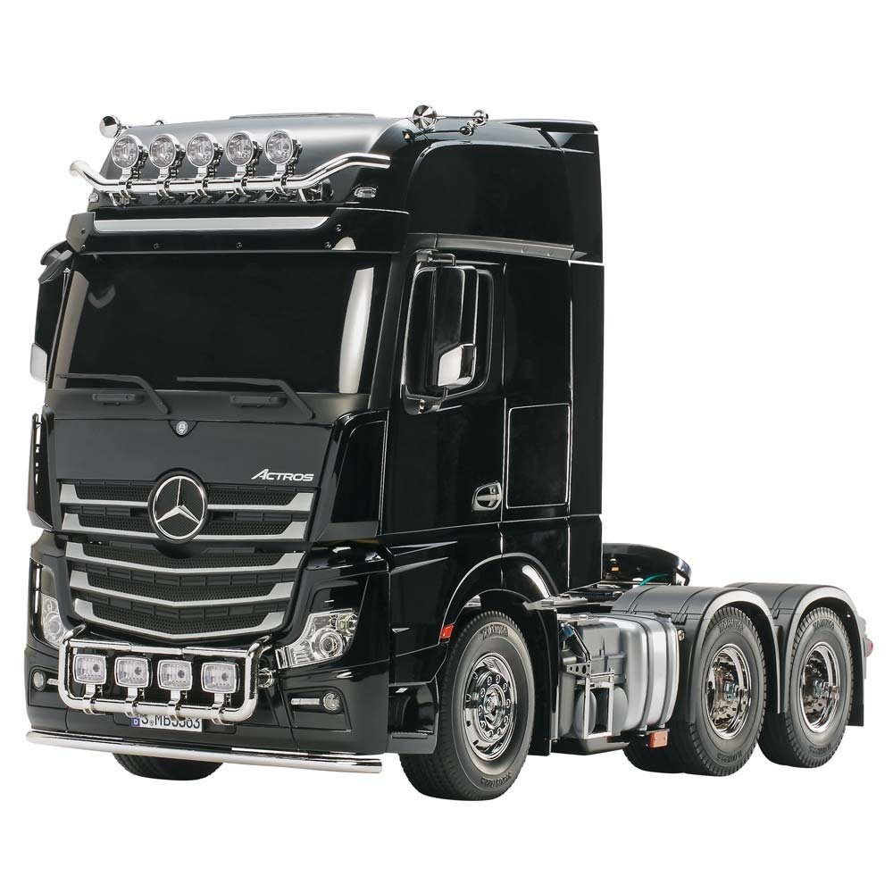 Tamiya 1:14 RC Mercedes Benz Actros 3363 Giga Space 6x4 - Ferngesteuerter Truck - RC Bausatz - Zugmaschine - kippbares Fahrerhaus - Elektromotor Typ 540 - unlackiert - 56348
