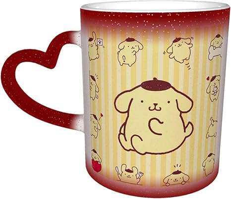 Amazon Co Jp ポムポムプリン マグカップ スープカップ 330ml 変色カップ 磁器 陶器 耐熱 レンジ温め 食器洗浄機対応 簡潔 きれい キチン用 ホーム キッチン