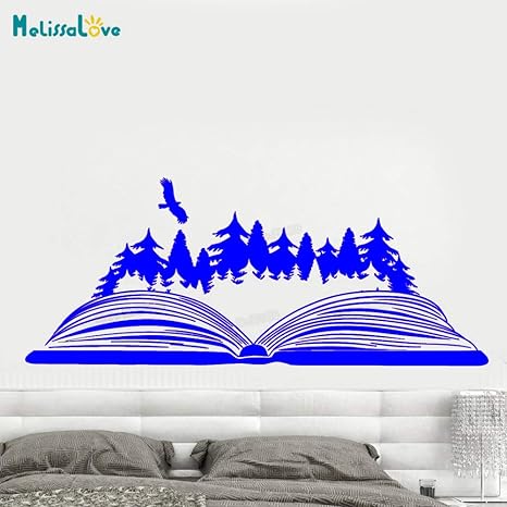 zhuziji Vinilo Tatuajes de Pared Libro Abierto Magic Forest Bird ...