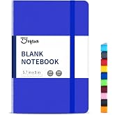 JOYEUX Blank Journal Notebook, A5, 160 Pages 100 Gsm Thick Sketch Books | Hardcover Journal for Writing, 5.7 inches x 8 inches Notebooks for Work (Navy)