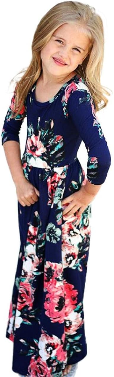 little girl long sleeve maxi dress