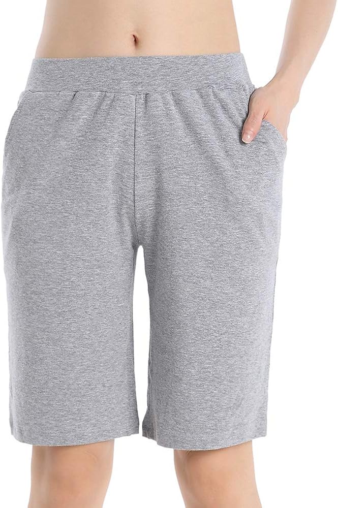 QingWan Womens Shorts Elastic Waist 