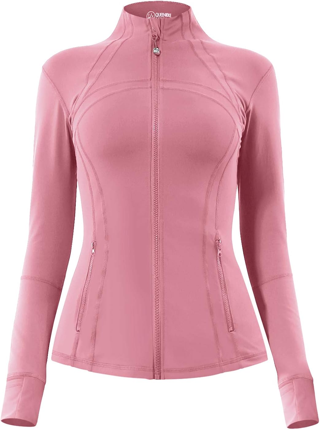Queenie Ke Women's Sports Slim Fit Jacket with Long Sleeve Full Zip Side Pocket and Tumbholes