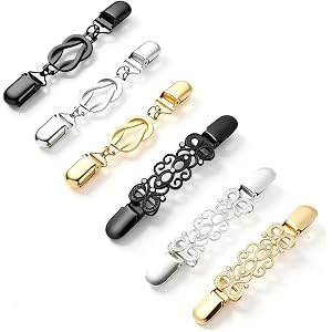 6PCS Cinch Clip，Retro Sweater Clips，Waist Cincher & Shirt Clip Retro Dress Cinch Clips for Variety of Shirts Cinches Shawl,Ca