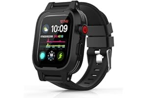 ShellBox Case Waterproof 42mm Apple Watch Series 3 & 2 with Premium Soft Silicone Band Built-in Screen Protector, Protective iwatch Case Slim Thin Drop Shock Proof Apple Watch Case (Black)