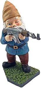 LTHTX Funny Army Garden Gnome Statue, Resin Desktop Lawn Ornament Figure Sculpture Indoor Outdoor Home Yard Decor (C)