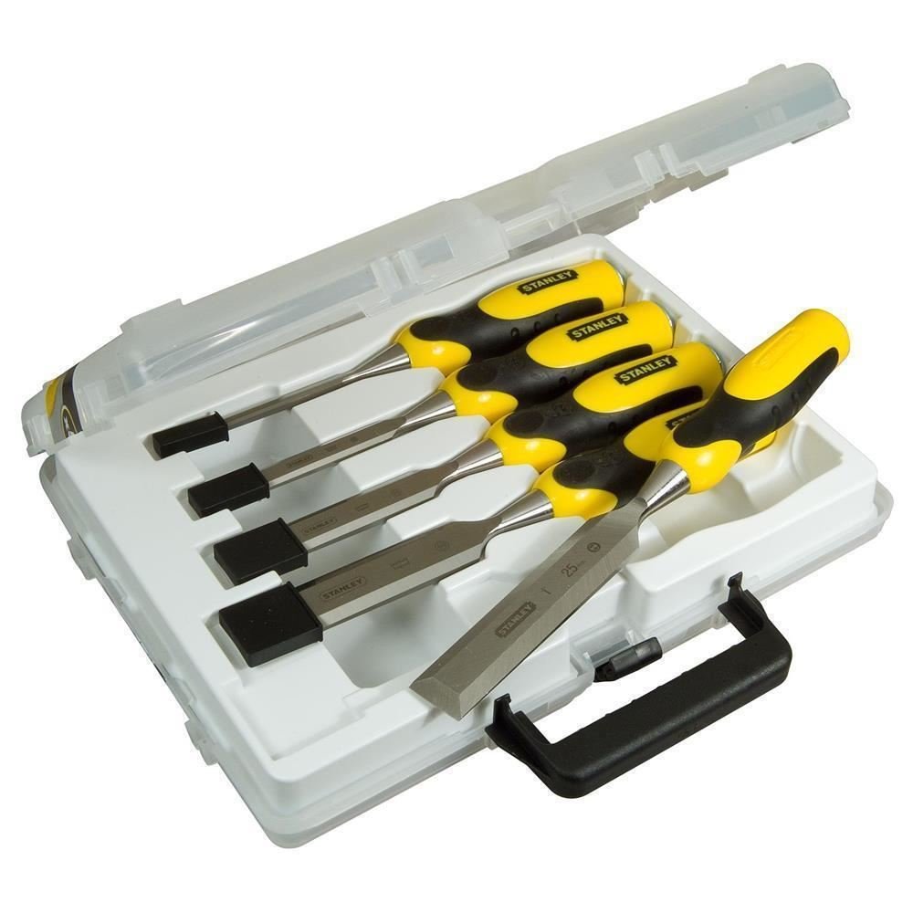 Stanley 2-16-888 "Dynagrip" Chisel-Set, Yellow/Black, 6-25 mm, Set of 5 Piece