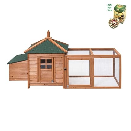 Amazoncom Costway 78 Outdoor Backyard Wood Chicken Coop Rabbit