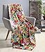Hudson & Essex Hawaiian Bright and Bold Velvet Fleece Throw Blanket: Soft Plush Decorative Floral Patterned Accent for Couch or Bed, Colored: Teal Orange Red Pink Yellow Black VCNY Sally