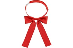Mantieqingway Bow Ties for Women/Girls, Pre-tied Adjustable Bowties Solid Color Polyester Bow Tie for School Uniform Shirt