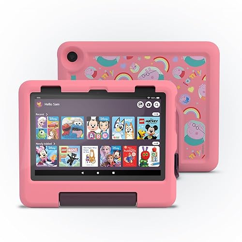 Amazon Fire HD 8 Kids tablet (Peppa Pig, limited edition), ages 3–7 | Includes ads-free books, games and videos, 8" HD screen, parental controls, 13-hr battery, 32 GB, Pink