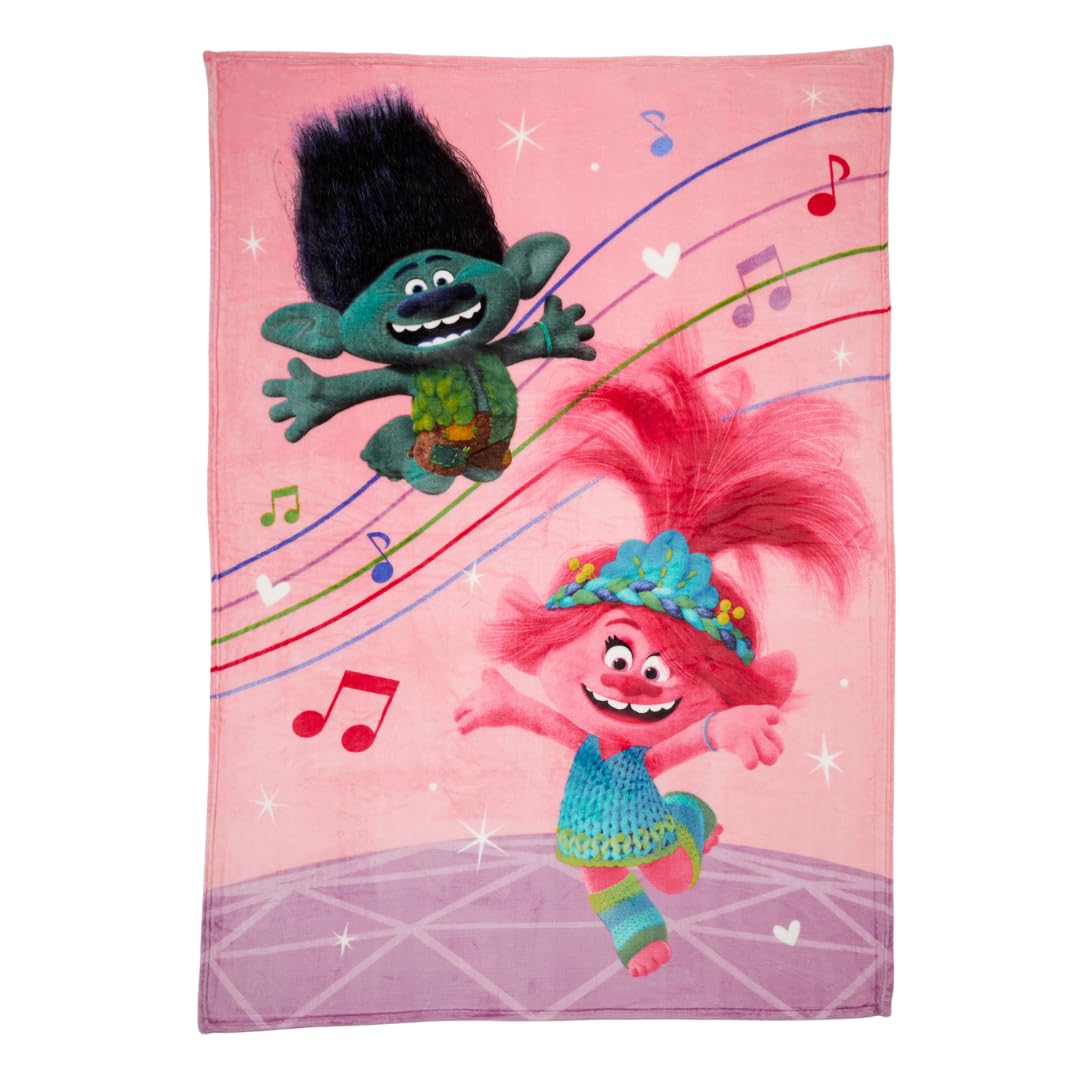 Franco DreamWorks Trolls 3 Band Together Movie Kids Bedding Super Soft Plush Throw Blanket, 62 in x 90 in, (Officially Licensed Product) Image Franco DreamWorks Trolls 3 Band Together Movie Kids Bedding Super Soft Plush Throw Blanket, 62 in x 90 in, (Officially Licensed Product) Image