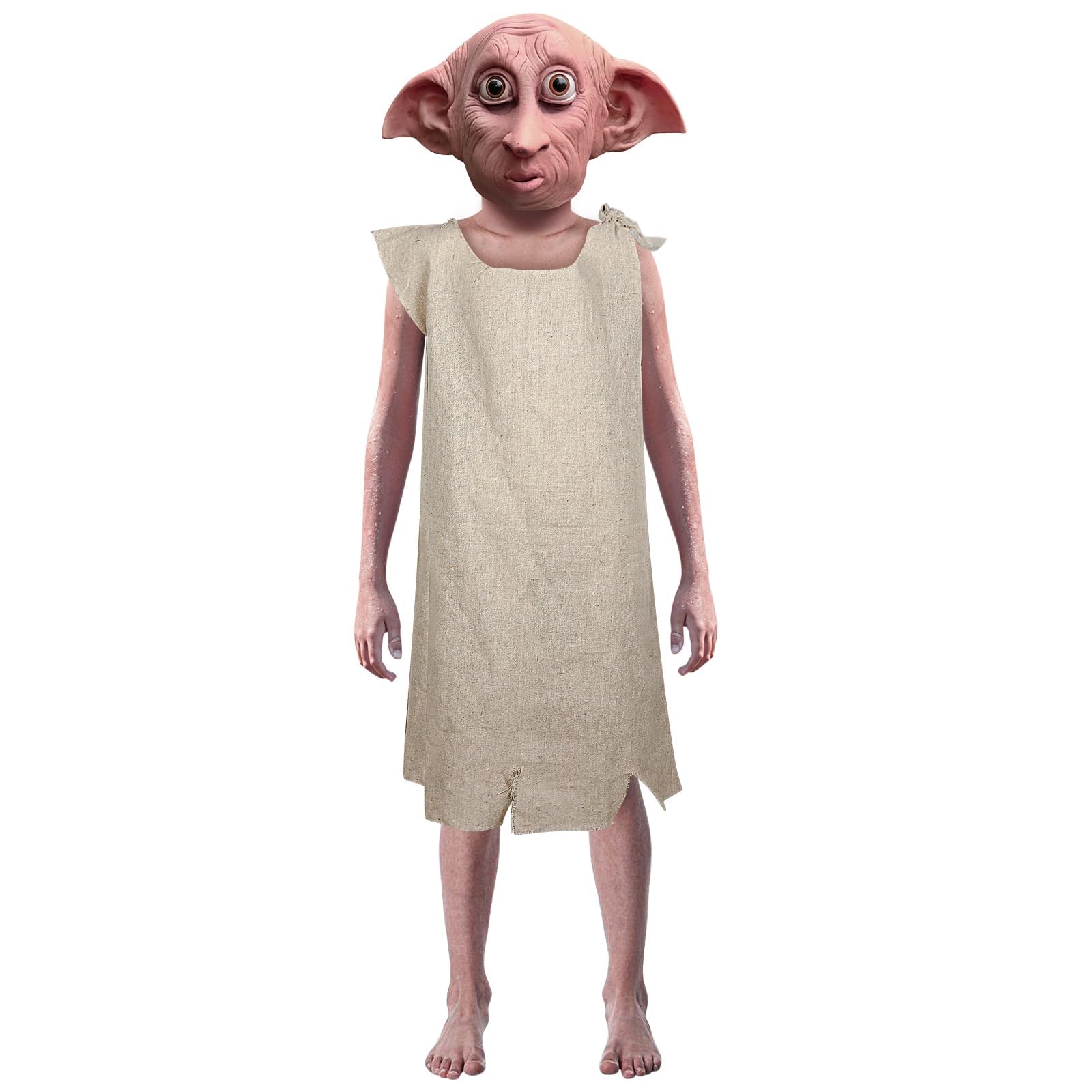 Applysu Dobby Costume Kids Dobby Mask Elf Ears Full Head Latex Mask Halloween Party Realistic Cosplay Dobby Costume