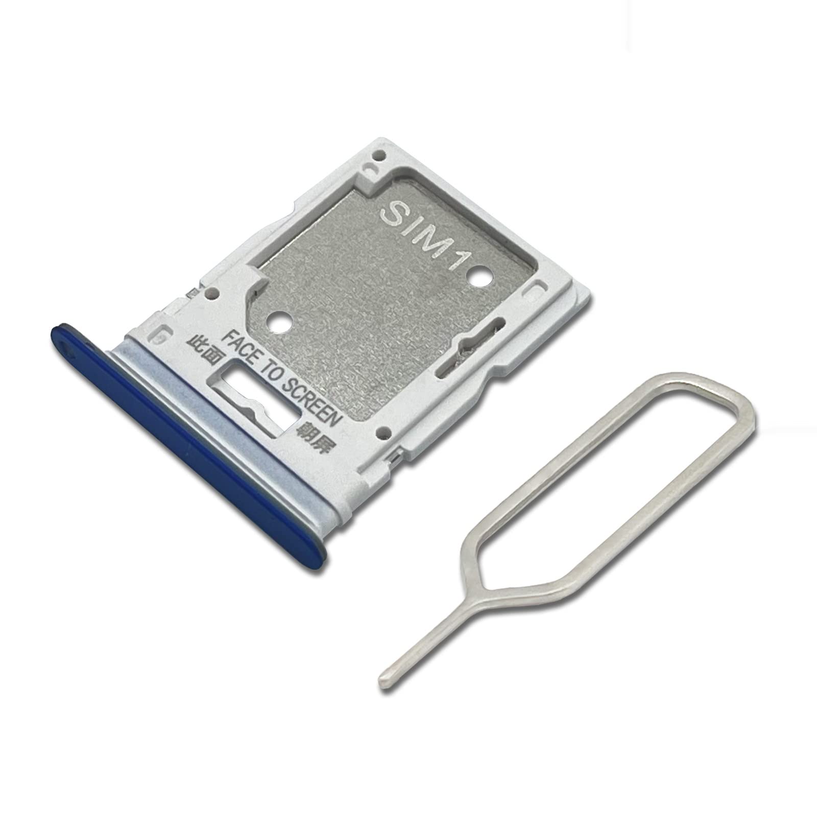 Eonpam Original DUAL SIM Card Slot Tray Holder Replacement for Xiaomi Poco X4 Pro 5G Incl Sim Pin (Blue)